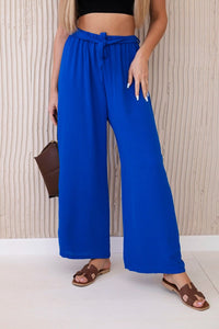 Trousers with a wide waistband 5878 / – Blue cornflower цвет / color | Lexline Fashion