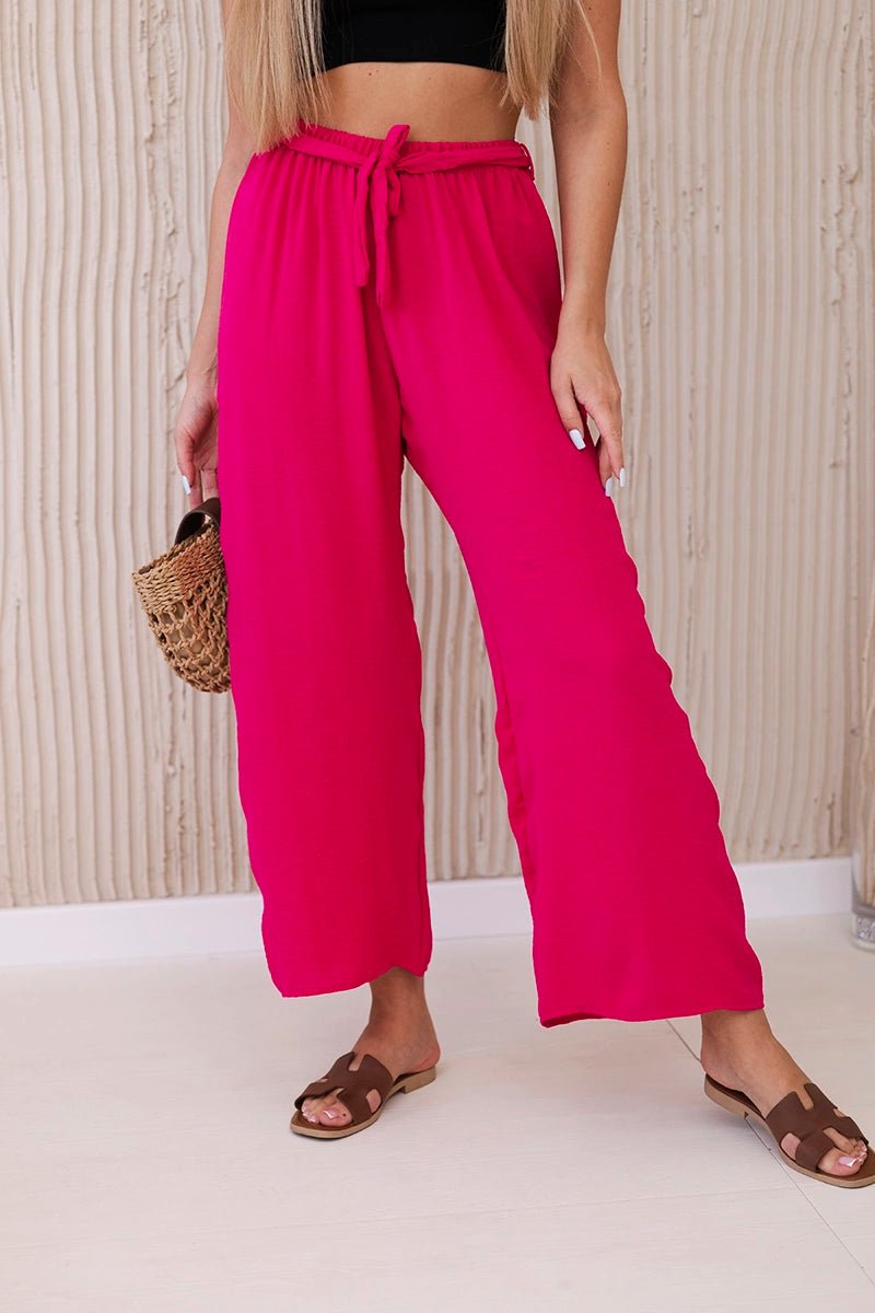 Trousers with a wide waistband 5878 / – Fuchsia цвет / color | Lexline Fashion