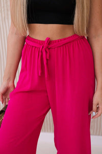 Trousers with a wide waistband 5878 / – Fuchsia цвет / color | Lexline Fashion