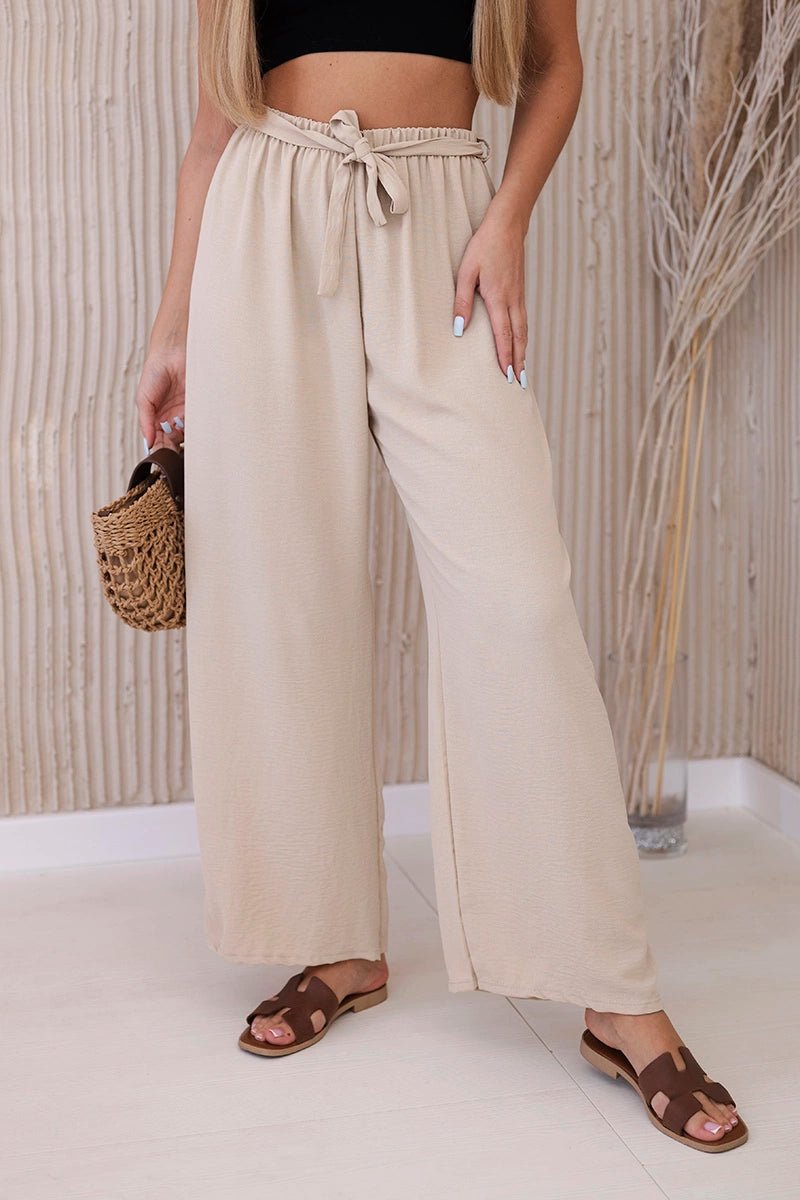 Trousers with a wide waistband 5878 / – Fuchsia цвет / color | Lexline Fashion