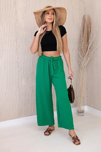 Trousers with a wide waistband 5878 / – Green цвет / color | Lexline Fashion