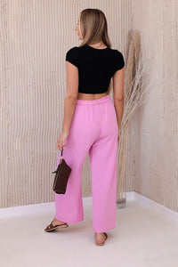 Trousers with a wide waistband 5878 / – Light || Pink цвет / color | Lexline Fashion