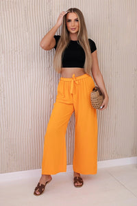 Trousers with a wide waistband 5878 / – Orange цвет / color | Lexline Fashion