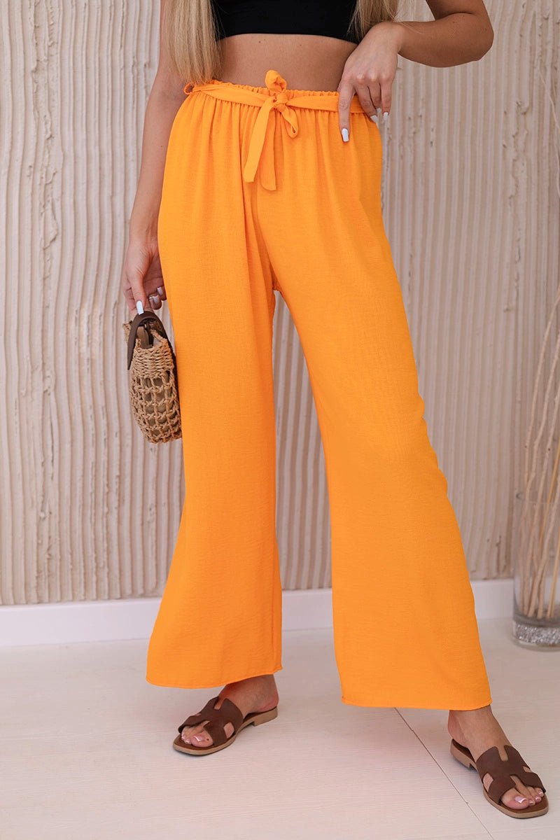Trousers with a wide waistband 5878 / – Orange цвет / color | Lexline Fashion