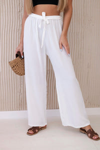 Trousers with a wide waistband 5878 / – White цвет / color | Lexline Fashion