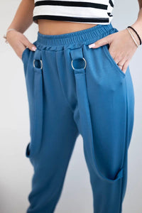 Trousers with decorative stripes 6758 - 1 / – Jeans цвет / color | Lexline Fashion