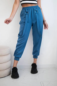 Trousers with decorative stripes 6758 - 1 / – Jeans цвет / color | Lexline Fashion