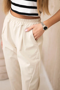 Trousers with pockets 6527 - 1 / – Beige цвет / color | Lexline Fashion