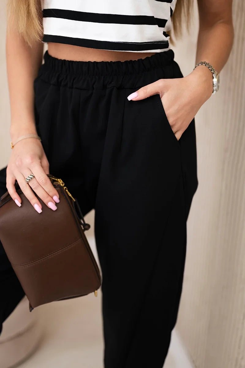 Trousers with pockets 6527 - 1 / – Black цвет / color | Lexline Fashion