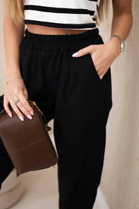 Trousers with pockets 6527 - 1 / – Black цвет / color | Lexline Fashion