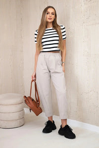 Trousers with pockets 6527 - 1 / – Dark || beige цвет / color | Lexline Fashion