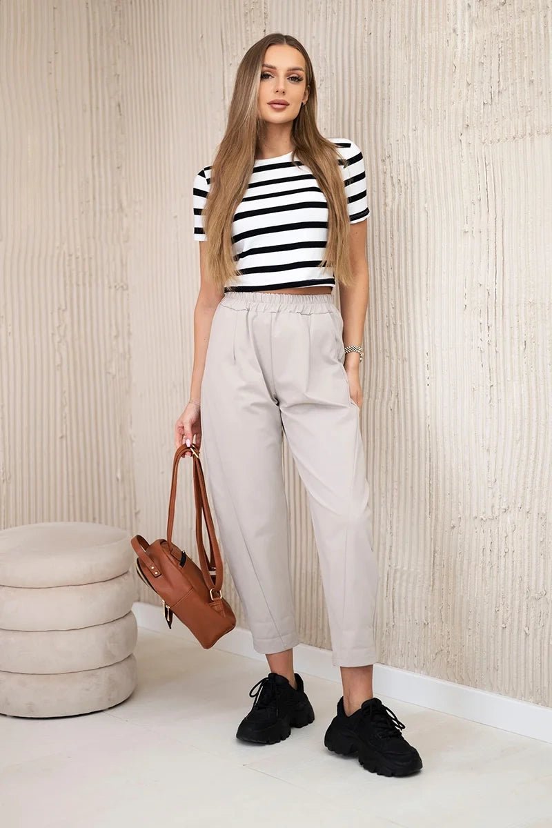 Trousers with pockets 6527 - 1 / – Dark || beige цвет / color | Lexline Fashion