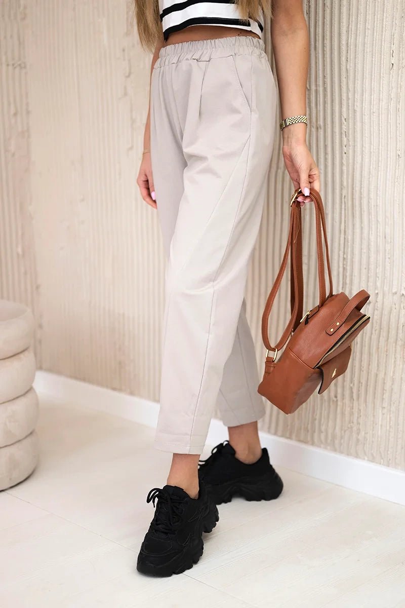 Trousers with pockets 6527 - 1 / – Dark || beige цвет / color | Lexline Fashion