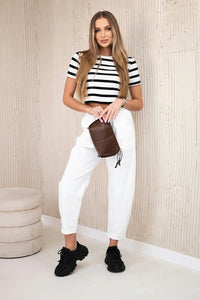 Trousers with pockets 6527 - 1 / – Ecru цвет / color | Lexline Fashion