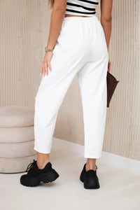 Trousers with pockets 6527 - 1 / – Ecru цвет / color | Lexline Fashion