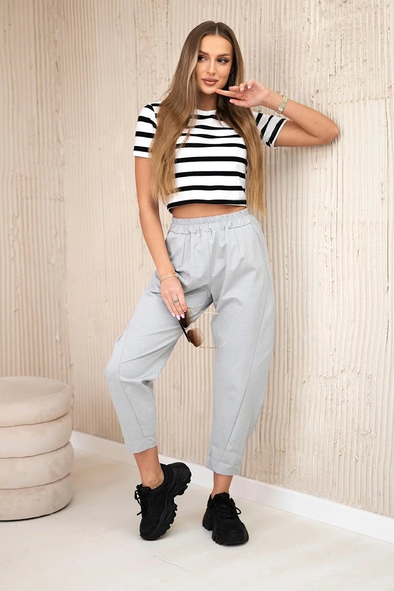 Trousers with pockets 6527 - 1 / – Gray цвет / color | Lexline Fashion