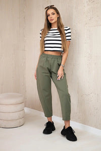 Trousers with pockets 6527 - 1 / – Khaki цвет / color | Lexline Fashion
