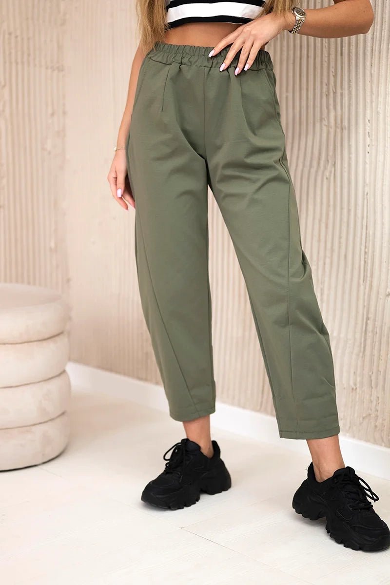 Trousers with pockets 6527 - 1 / – Khaki цвет / color | Lexline Fashion