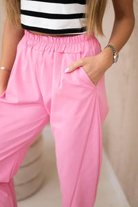 Trousers with pockets 6527 - 1 / – Light | Pink цвет / color | Lexline Fashion