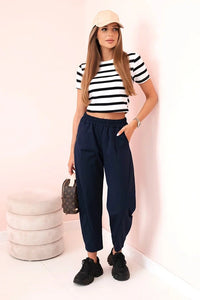 Trousers with pockets 6527 - 1 / – Navy blue цвет / color | Lexline Fashion