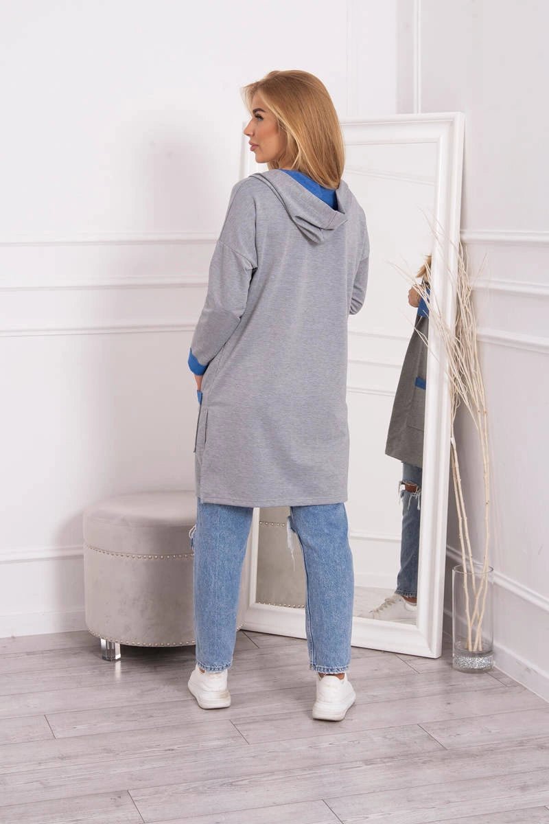 Two - color cardigan with a hood 69422 / – Mint цвет / color | Lexline Fashion