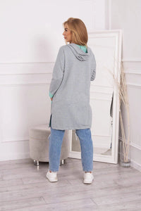 Two - color cardigan with a hood 69422 / – Mint цвет / color | Lexline Fashion