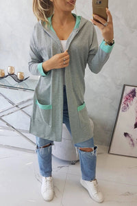 Two - color cardigan with a hood 69422 / – Mint цвет / color | Lexline Fashion