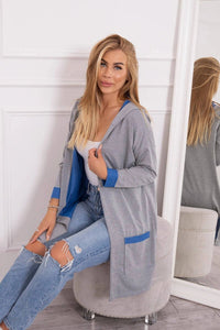 Two - color cardigan with a hood 69422 / – Mint цвет / color | Lexline Fashion