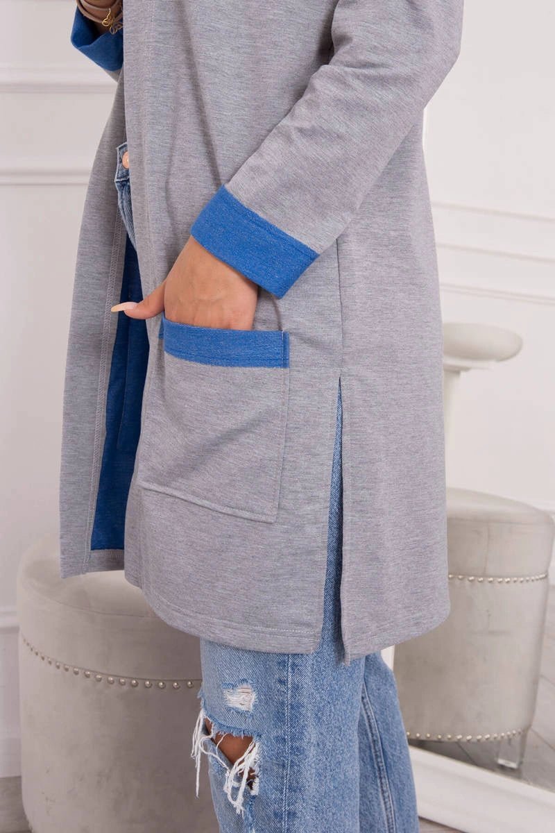 Two - color cardigan with a hood 69422 / – Mint цвет / color | Lexline Fashion