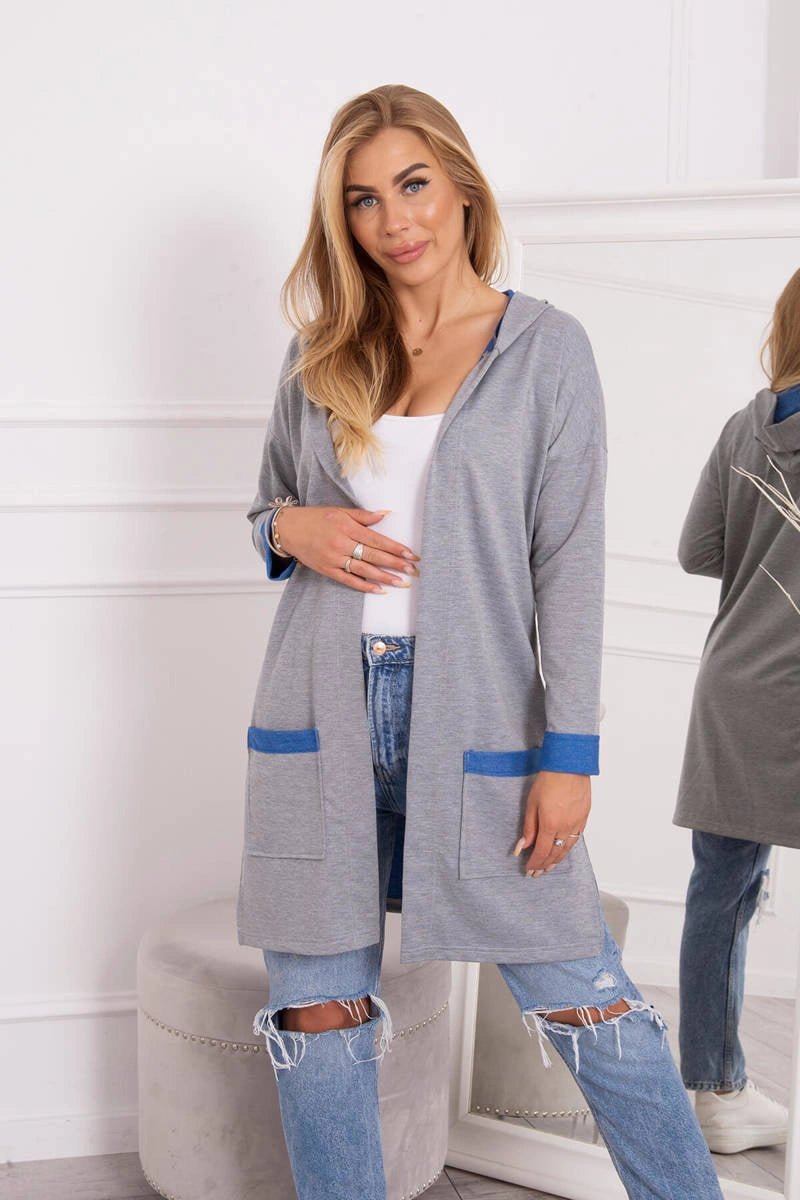 Two - color cardigan with a hood 69422 / – Mint цвет / color | Lexline Fashion
