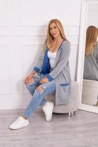 Two - color cardigan with a hood 69422 / – Mint цвет / color | Lexline Fashion