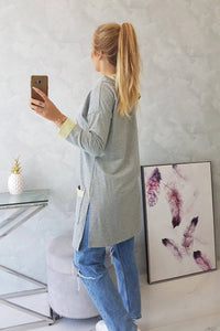 Two - color cardigan with a hood 69422 / – Yellow цвет / color | Lexline Fashion