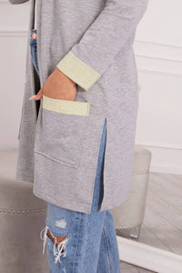 Two - color cardigan with a hood 69422 / – Yellow цвет / color | Lexline Fashion