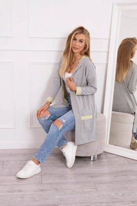 Two - color cardigan with a hood 69422 / – Yellow цвет / color | Lexline Fashion