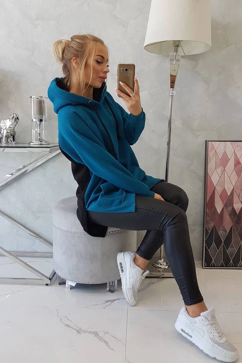 Two - color hoodie 9149 / – Marine цвет / color | Lexline Fashion