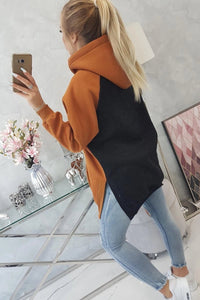 Two - color hoodie 9149 / – Mustard цвет / color | Lexline Fashion