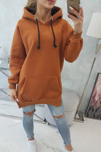 Two - color hoodie 9149 / – Mustard цвет / color | Lexline Fashion
