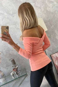 V - neck blouse 9233 / – Apricot цвет / color | Lexline Fashion