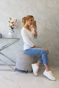 V - neck blouse 9348 / – White цвет / color | Lexline Fashion