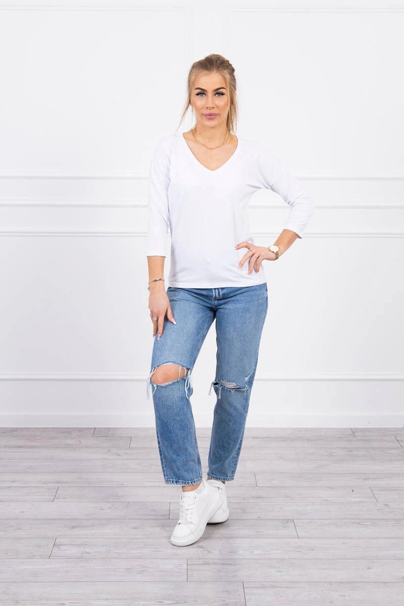 V - neck blouse 9348 / – White цвет / color | Lexline Fashion