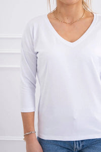 V - neck blouse 9348 / – White цвет / color | Lexline Fashion