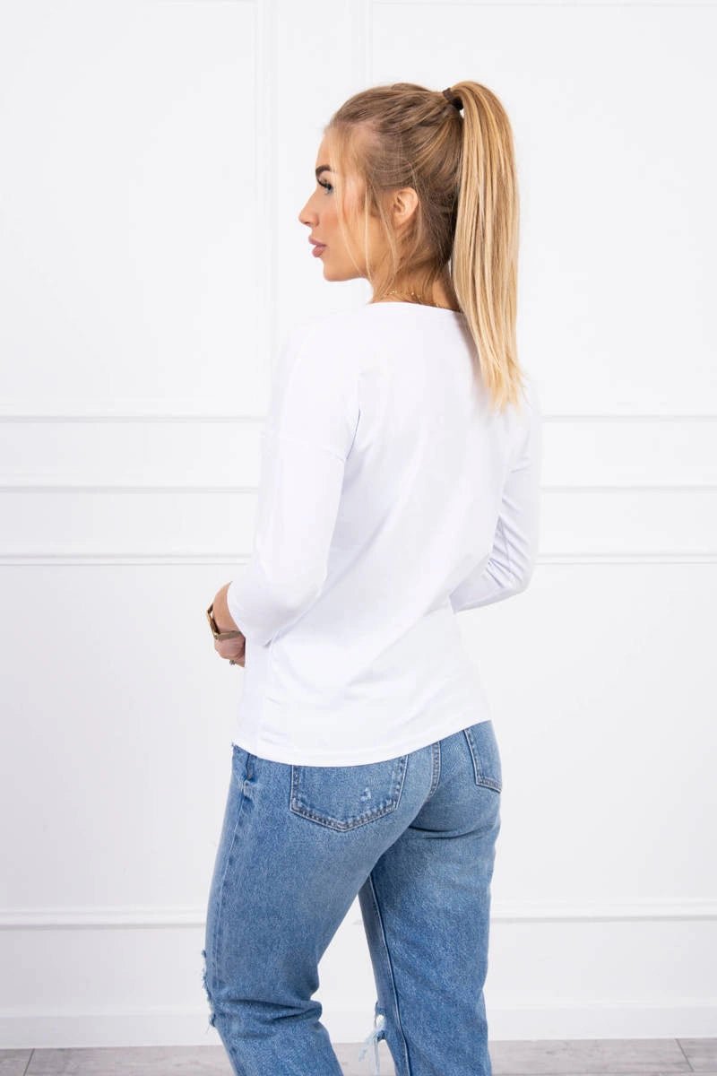 V - neck blouse 9348 / – White цвет / color | Lexline Fashion