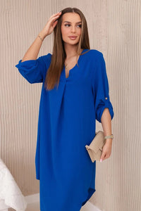 V - neck dress ART88536 / – Blue cornflower цвет / color | Lexline Fashion