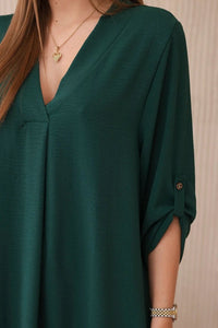 V - neck dress ART88536 / – Dark || green цвет / color | Lexline Fashion