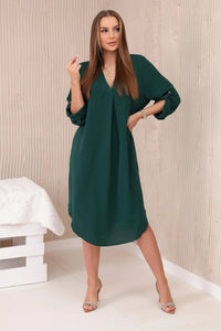 V - neck dress ART88536 / – Dark || green цвет / color | Lexline Fashion