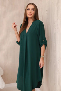V - neck dress ART88536 / – Dark || green цвет / color | Lexline Fashion