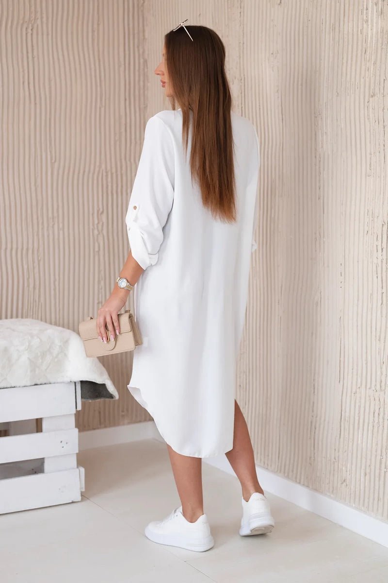 V - neck dress ART88536 / – Ecru цвет / color | Lexline Fashion