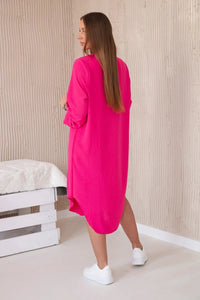V - neck dress ART88536 / – Fuchsia цвет / color | Lexline Fashion