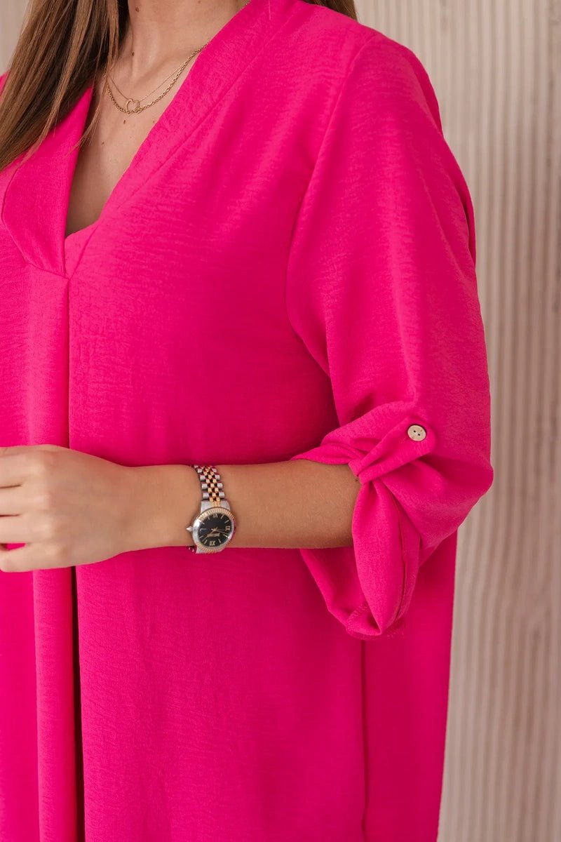 V - neck dress ART88536 / – Fuchsia цвет / color | Lexline Fashion