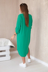 V - neck dress ART88536 / – Green цвет / color | Lexline Fashion